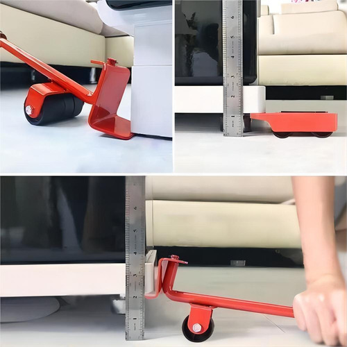 4 Bases Con Llantas Y Mini Gato Para Mover Cosas Pesadas 4 Ruedas para Mover Muebles Pesazdos, Base para Mover Muebles Pesados, Adecuado para Sofás y Refrigeradores, hasta 150 kg