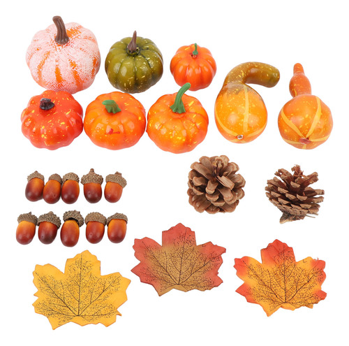 Set De 30 Unidades, Decoración De Hojas De Otoño Y Bellotas,