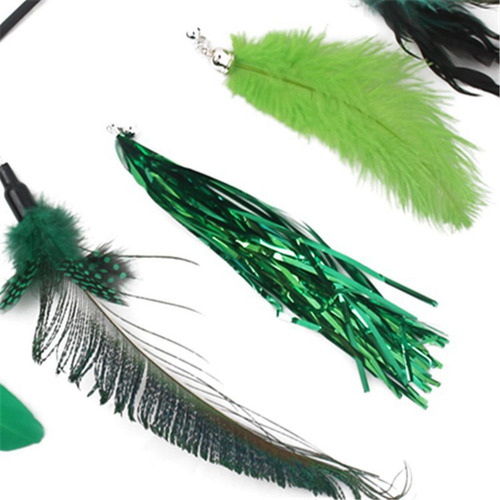 Xr Set De Plumas De Gato Varilla Telescópica Jugar Faux