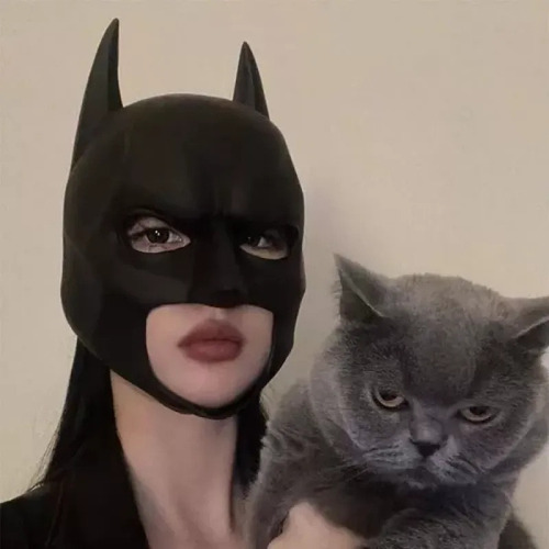 Fwefww Adecuado Para La Máscara De Látex De Batman De Vacaciones