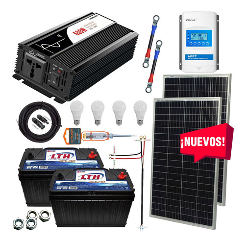 Kit Solar 1100 Watts Lth Inversor 600w Onda Pura Contr. Mppt (Usado)