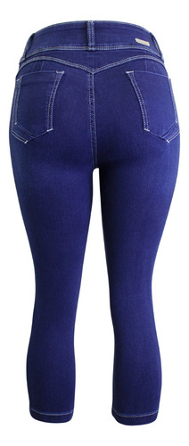 Pantalón Capri Corte Colombiano Con Bolsas A La Cintura