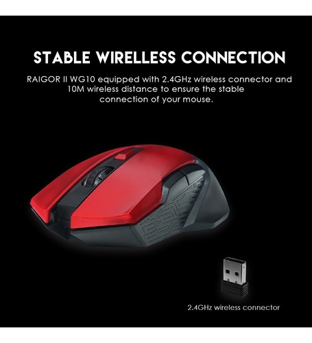 Mouse Gamer 6 Botones Inalambrico Ergonomico Fantech Wg10