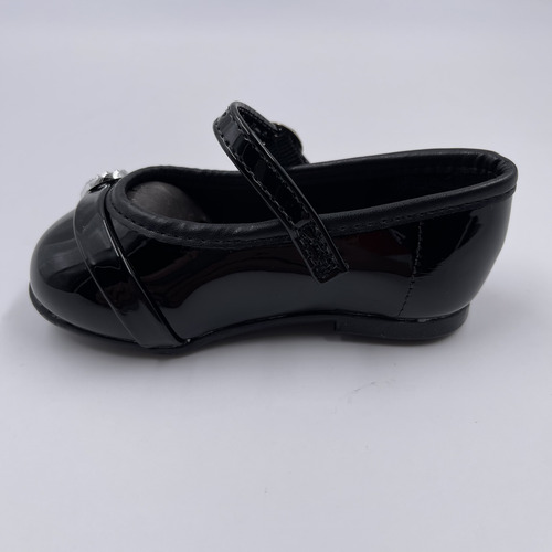 Sapatilha Verniz Preto Coracao Molekinha Verniz Bebe Confort