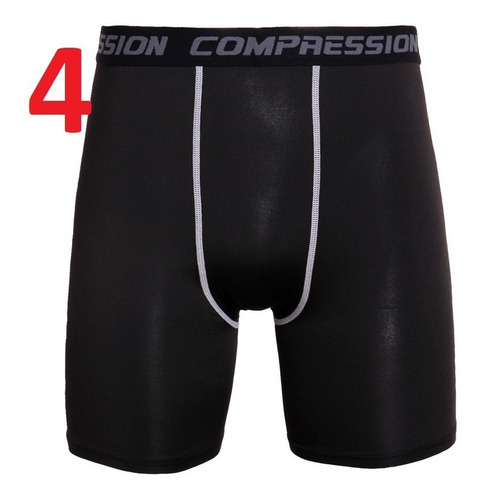 Imagen 2 de 3 de Calzas Corta De Compresion Numero 4.negro Costuras Blanca