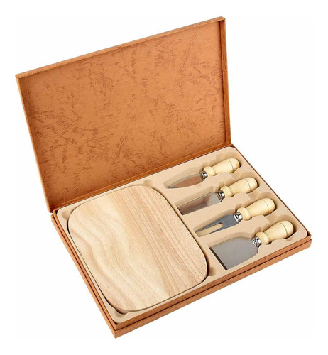 Set Cuchillos Cortadores Queso Con Tabla Y Estuche Con Envio