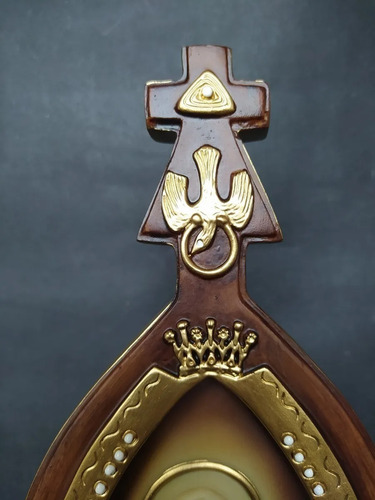 Mae Peregrina Capelinha Mãe Rainha Schoenstatt Imagem Resina Cor Pintura A Mão
