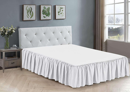 Faldón De Cama Queen Size Con Volantes - Faldón De Polvo