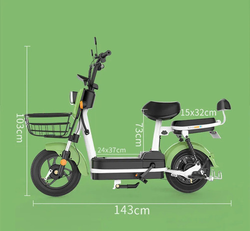 Bicicleta Moto Electrica E-ramz Bateria De Litio Preventa Negro