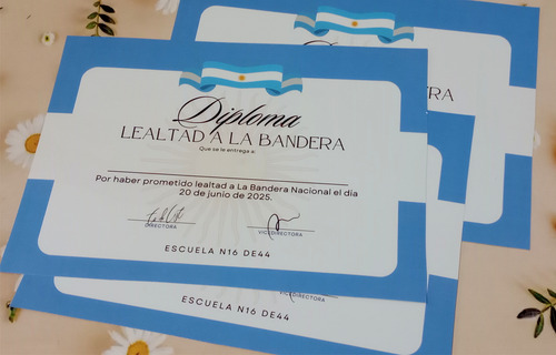 Diplomas Promesa Bandera Jura X20 Personalizados Con Nombre
