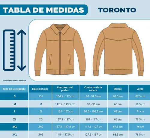 Medidas de chamarras para hombre sale