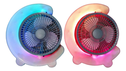 Ventilador De Escritorio Luz Led Recargable Usb
