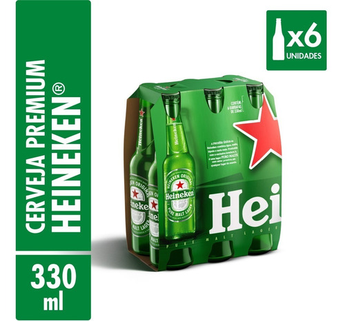 Imagem 1 de 5 de Heineken Long Neck - 6 Unidades