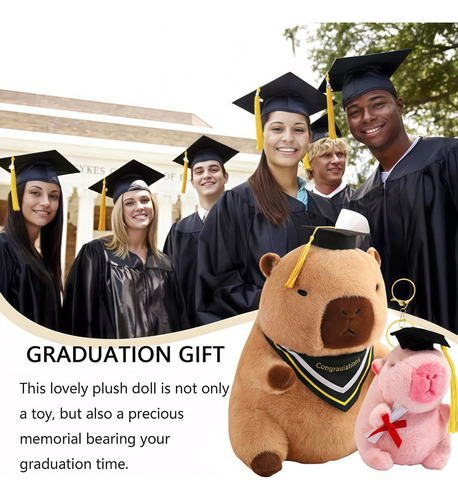 Peluche De Capibara De Graduación, 2 Piezas