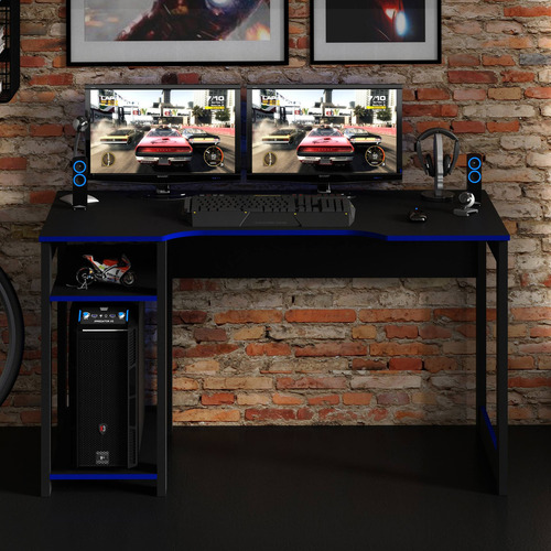 Mueble Escritorio/mesa Gamer Negro/azul Me4152.0002