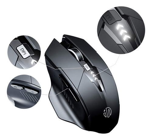 Mouse Sem Fio Bluetooth Recarregável Gamer Ergonômico 2.4g