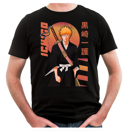 Remera Bleach Ichigo 01 (negra:) Ideas Mvd