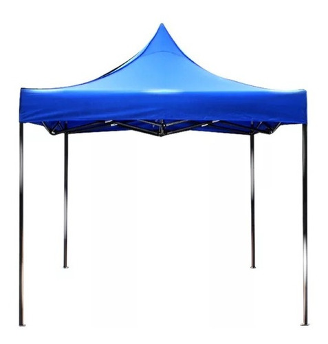 Toldo Plegable Lona Engomada Impermeable 2x2mts Azul Uv