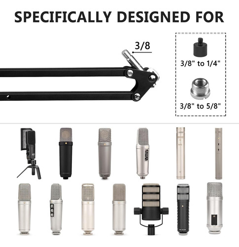 Brazo De Micrófono Geekria Para Rode Podmic Y Nt-usb