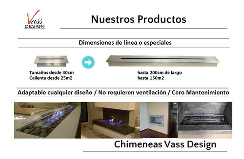 Imagen 9 de 9 de Quemador Para Bio Chimenea Etanol - Alcohol 30cm Inoxidable