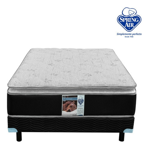 Colchón Queen Size + Box Spring Air Kunis Sp Color Blanco