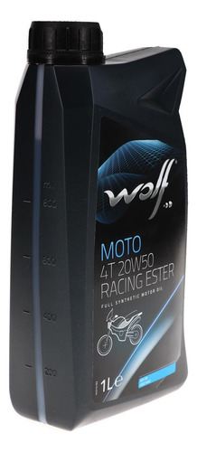 Aceite Para Motor 4t 20w50 Racing Ester 1l Sintetico Wolf 