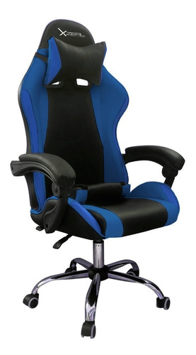 Silla de escritorio Xzeal XZ05 gamer ergonómica  negra y azul