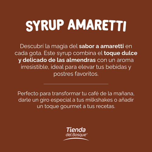 Salsa Syrup Cremuccino Amaretti Cafeteria Y Coctelería 1l