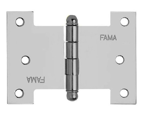 Dobradiça Palmela 1218 Tipo H 4 Latão Cromo Escovado Fama