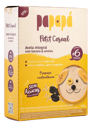 Petit Cereal Aveia Papapá Banana E Ameixa 170g