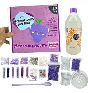 Kit P/ Hacer 1 Lt Slime Clear + 17 Toppings Sugar Splash (v)