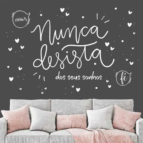 Adesivo de Parede Nunca Desista - Adesivos Decorativos e