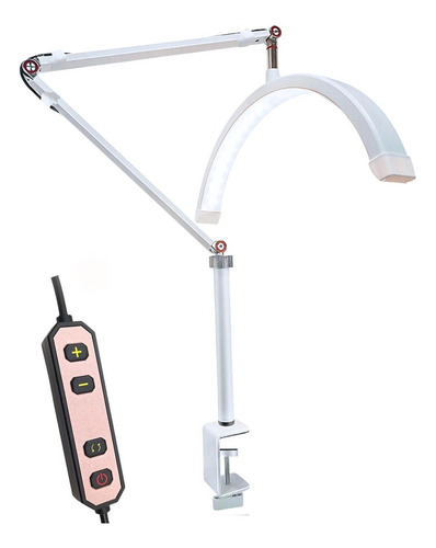 Luminaria Estetica Arco Meia Lua 3 Tons Suporte Celular Mesa Cor Da Cúpula Branco Cor Da Estrutura Branco 110v/220v (bivolt)
