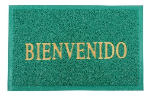 Alfombra Felpudo Para Entrada Bienvenido Pvc 37x57 Lavable Diseño De La Tela Verde