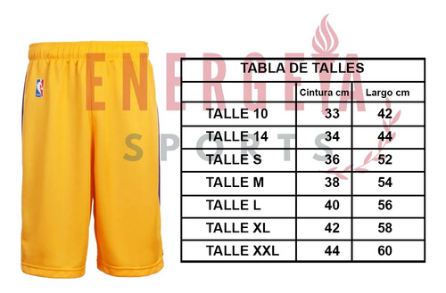 Imagen 3 de 5 de Short Pantalon Basquet Nba Angeles Lakers Adulto Lic Oficial