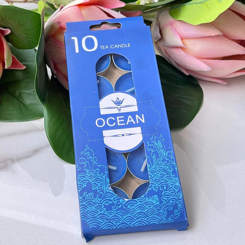 Juego De 10 Velas Decorativas Azul