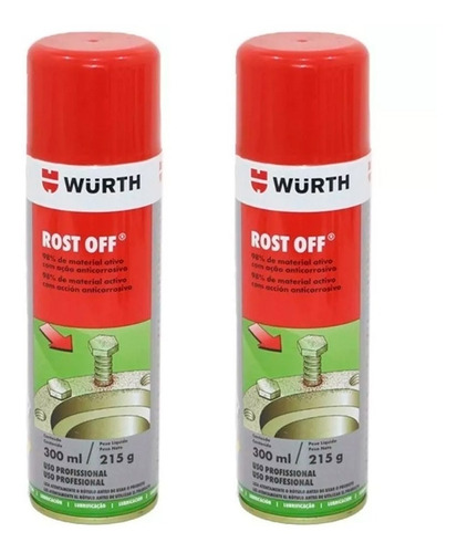 02 Desengripante Rost Off Wurth Micro Óleo Lubrificante Wd