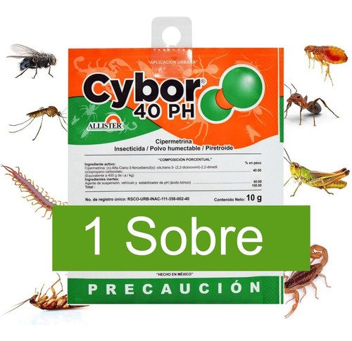 Cybor 40 Ph Insecticida Urbano Cipermetrina (1 Sobre)