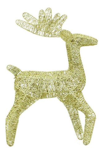 Boneco Natal Rena Natalina Em Arame Glitter 50cm