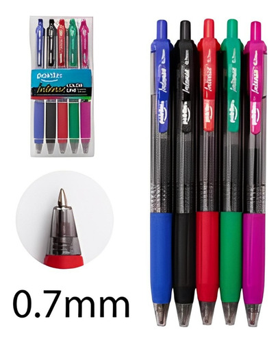 Boligrafos De Colores Tinta Gel 0.7mm X 5 Pointer