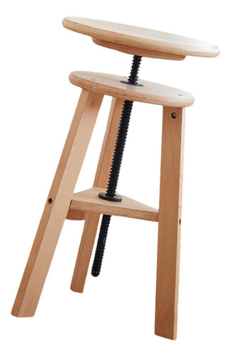 Taburete De Madera De Altura Ajustable, Taburete De Madera