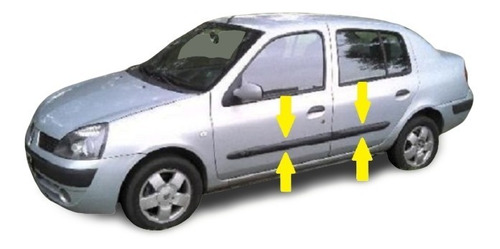Renault Clio 2 2000/12 4p Baguetas Kit 4 Ptas Clip Rapinese