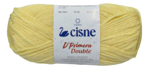 Hilo doble de cisne Dprima, 80 g, 168 m, Tex 468, 100% acrílico, color 00161, color amarillo caramelo