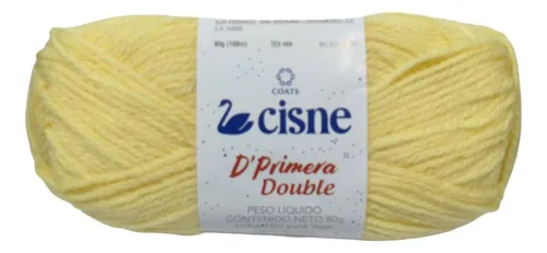 Hilo doble de cisne Dprima, 80 g, 168 m, Tex 468, 100% acrílico, color 00161, color amarillo caramelo