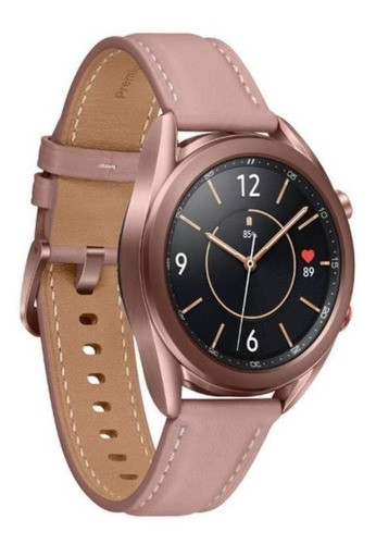 Imagen 2 de 4 de Samsung Galaxy Watch3 1.2" caja 41mm de acero inoxidable mystic bronze, malla marrón claro de cuero y bisel mystic bronze SM-R850