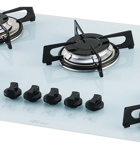 Cooktop 5 Bocas À Gás 127/220V Fischer Wt Cor Branco 127/220V