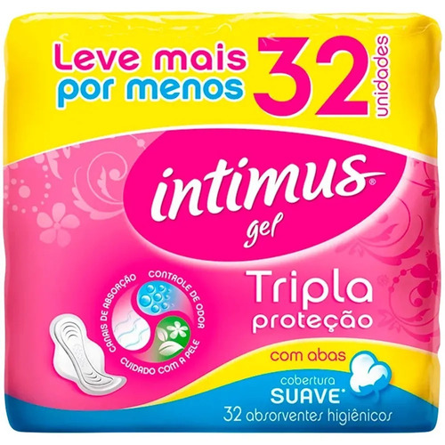 Absorvente Intimus Tripla Proteção Suave C/ Abas - 32un