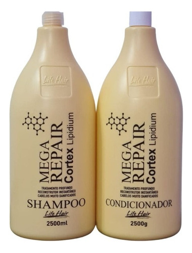 Kit Lavatório Mega Repair Cortex Lipidium Life Hair 2500ml