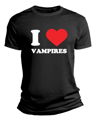 Playera Con Frase I Love Vampires Amo A Los Vampiros