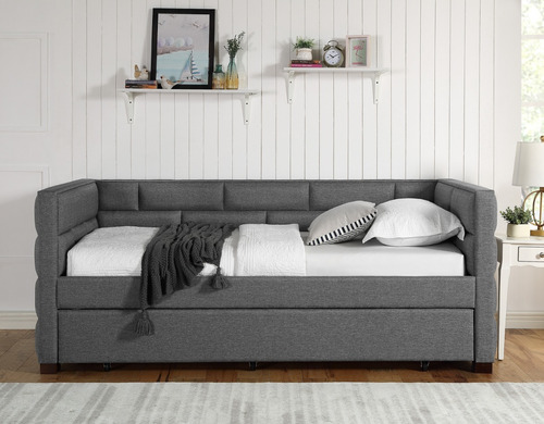 Imagen 4 de 5 de Cama Nido Doble Elegante, Estilo Moderno Patrón De Ladrillos